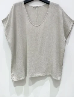 T-shirt Cozy hørmix - Beige