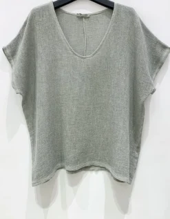 T-shirt Cozy hørmix - Kaki