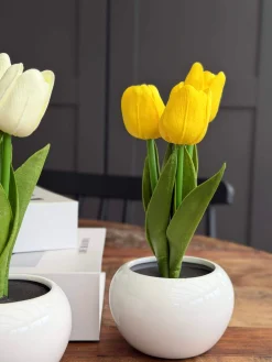 Tulipaner med lys - Gul