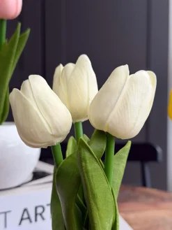 Tulipaner med lys - Hvid