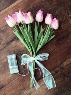 Tulipaner med lys - Lys rosa