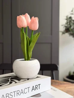 Tulipaner med lys - Rosa