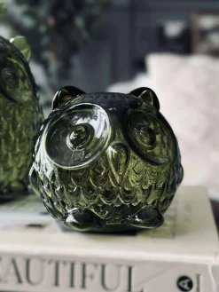 Ugle med led lys og timer - Small