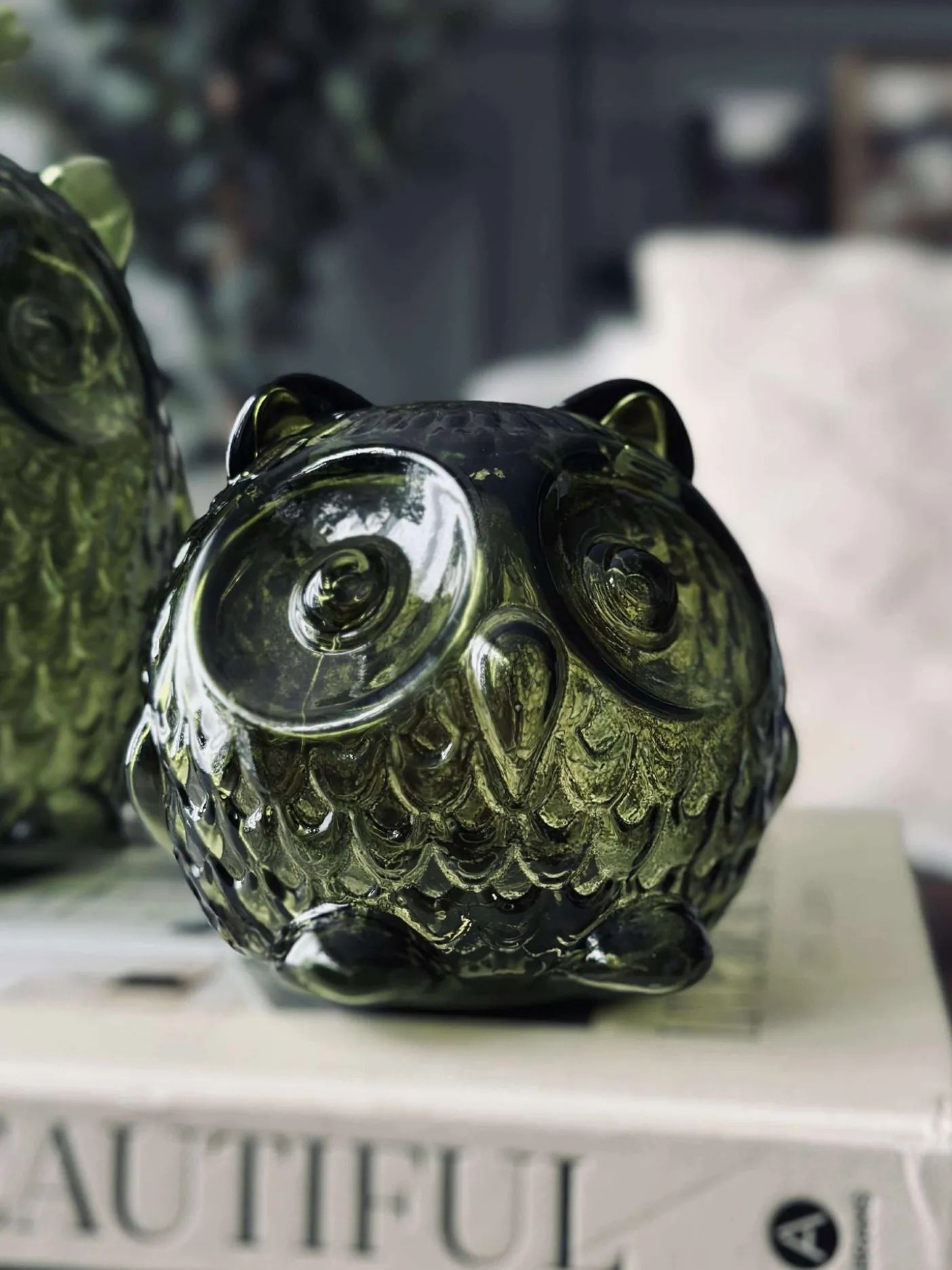 Ugle med led lys og timer - Small