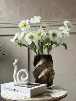 Valmue stilk 62 cm - Hvid