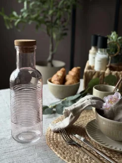 Vandflaske med korkprop – Rosa 1 ltr.