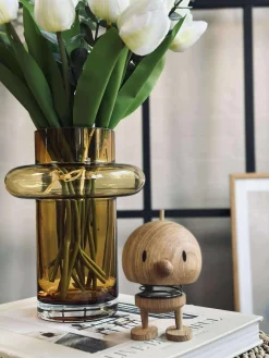 Vase i mundblæst glas - Lyngby amber