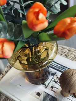 Vase i mundblæst glas - Lyngby amber