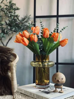 Vase i mundblæst glas - Lyngby amber