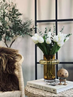 Vase i mundblæst glas - Lyngby amber