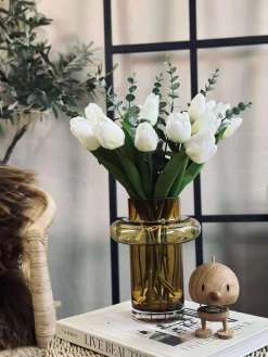 Vase i mundblæst glas - Lyngby amber