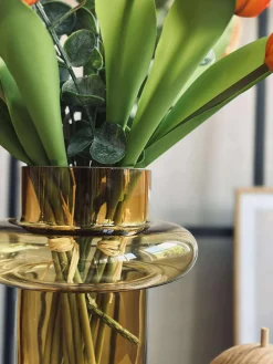 Vase i mundblæst glas - Lyngby amber