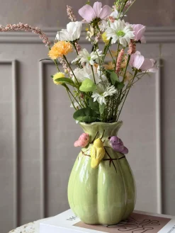 Vase med deko - Hvid eller Grøn