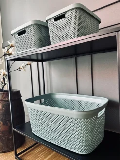 Vasketøjskurv i duset Grøn