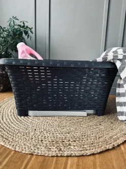 Vasketøjskurv med foldbar ben - Dark grey