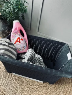 Vasketøjskurv med foldbar ben - Dark grey