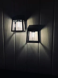 Væglampe med solceller , pakke med 2 stk