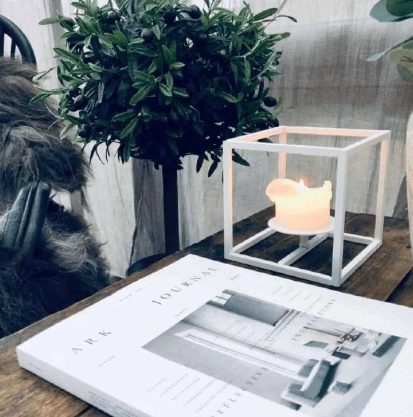 VIAMAJA Cube stage til bloklys - Lille – Hvid