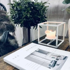 VIAMAJA Cube til bloklys - sæt af 2 stager – Hvid