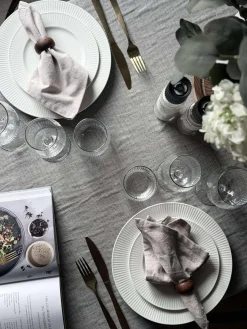 Vinglas Rødvin Rillet med guld kant - 4 stk