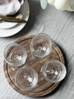 Vinglas Rødvin Rillet med guld kant - 4 stk