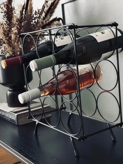 Vinreol i metal - 9 flasker