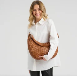 Warsaw skuldertaske - Vintage cognac