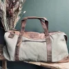 Weekendtaske i skind og kanvas - Canvas HUNTER