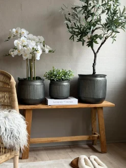 Zink potte med riller – 3 stk.