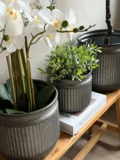 Zink potte med riller – 3 stk.