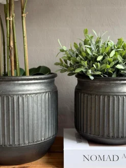 Zink potte med riller – 3 stk.